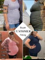 Love2Mi 3PCS Maternity Shirt Short Sleeves Maternity Wear T-Shirt Casual Maternity Tops - Image 3