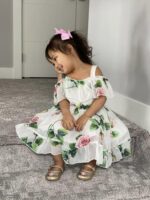 Derouetkia Toddler Baby Girls Summer Floral Dress Off Shoulder Skirt Chiffon Princess Dresses Suspender Sundress for Little Girls - Image 5