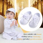 Booulfi Baby Boy Shoes Newborn White Shoes Socks for Infant Boy Girls,2 Pcs Christening Baptism Baby Shoes and Socks Set - Image 4
