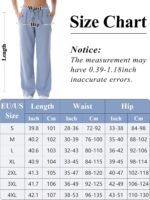 FEOYA Maternity Trousers Womens Wide Leg Long Pants Elastic Waist Casual Sweatpants Loose Pregnancy Trousers with Pocket S - 4XL - Image 6