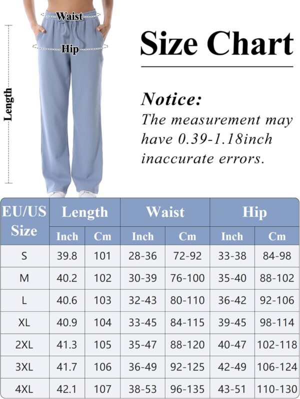 FEOYA Maternity Trousers Womens Wide Leg Long Pants Elastic Waist Casual Sweatpants Loose Pregnancy Trousers with Pocket S - 4XL - Image 6