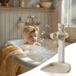 Baby Bath Stand, Baby Bath Support Anti-Slip Base Standing up, Portable Bath Helper Bathing Seat Chair Handle Sturdy for Bathroom Mother - Image 2