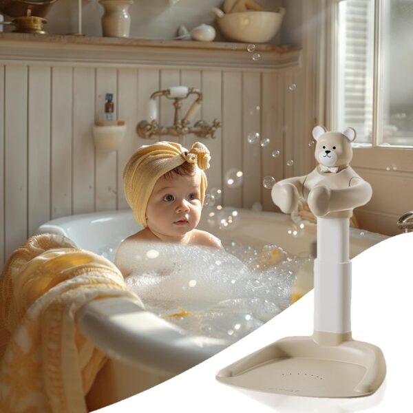 Baby Bath Stand, Baby Bath Support Anti-Slip Base Standing up, Portable Bath Helper Bathing Seat Chair Handle Sturdy for Bathroom Mother - Image 2