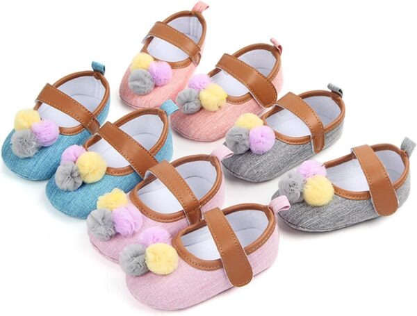 Baby Shoes 6-12 Months Boys Single Shoes Casual Shoes Soft Sole Non-Slip Children's Shoes First Walking Shoes Indoor Christening Shoes Toddler Shoes Girls Baby Shoes Loafers, Grey (grey 1), 12 - Image 4