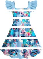 kmrfire Girls Graphic Princess Dress Kid Girl Casual Summer Dresses for 5-12Y