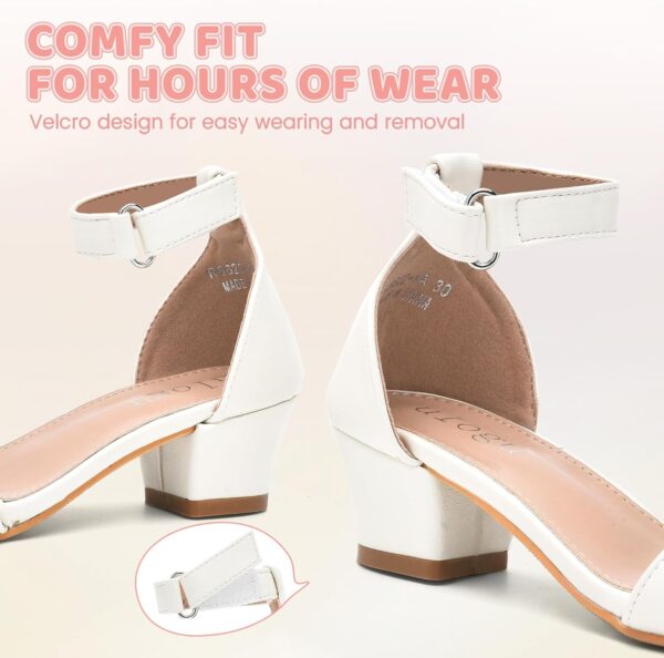 FOGOIN Girls Sandals Party Shoes Low Heels Open Toe Princess Sandal Ankle Strap Dress up Glitter Wedding Shoe for Little Big Kid Summer - Image 4