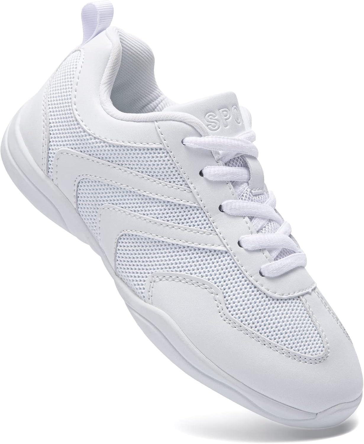 71IBAUjFXL._AC_SL1500_.jpg LANDHIKER Cheer Shoes for Women Cheerleading Shoes Girls Teens White Competition Cheerleading Equipment Dance Shoes Athletic Shoes Tennis Training Athletic Shoes Flat Shoes - Image 1