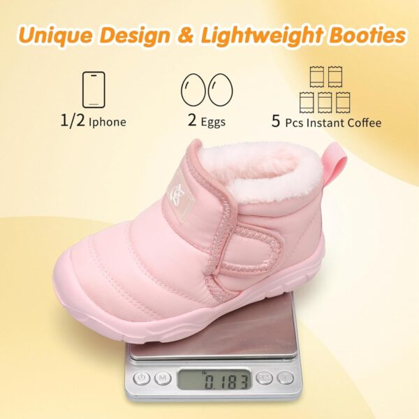 JIASUQI Baby Boys Girls Booties Kid Warm Fuzzy Snow Boots Toddler Outdoor Cozy Winter Shoes with Faux Fur Lined - Image 6