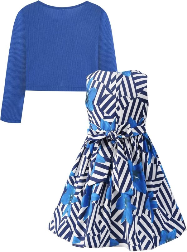 BONNY BILLY Girls Clothing Set 2 Pieces Long Sleeve Cardigan + Sleeveless Floral Print Dress Sets and Outfits - Image 10