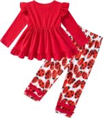 Baby Girl Clothes Newborn Baby Clothes Long Sleeve Ruffle Dress Tops and Floral Pants 2 Pieces Set Baby Girl Gifts Newborn Baby Born Clothes 12Months-4Years - Image 2
