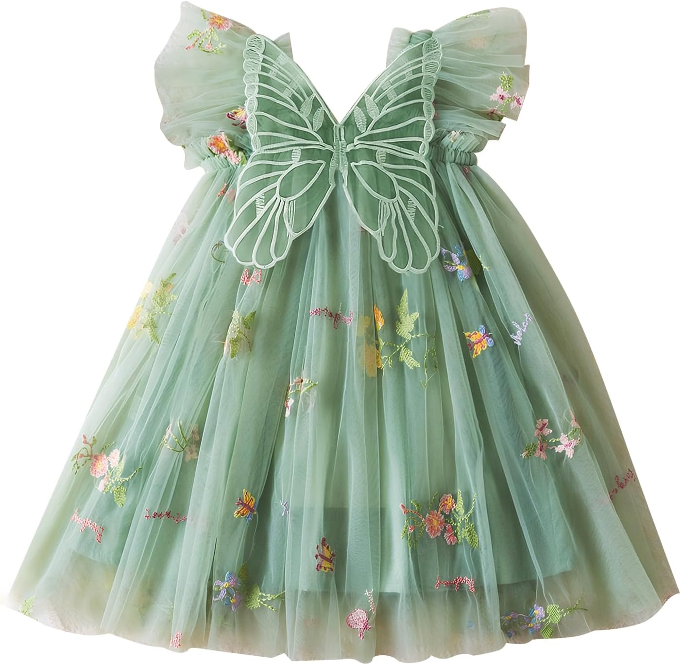 71IUmwB-9jL._AC_SL1500_.jpg JiAmy Baby Girl Dress Toddler Tutu Tulle Butterfly Dresses Infant Sleeveless Wedding Birthday Party Princess Clothes for Girls 6 Months-5 Years - Image 1
