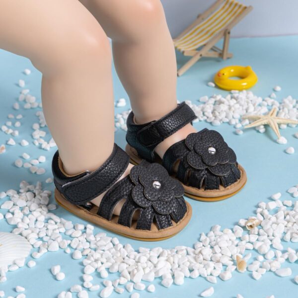 CENCIRILY Infant Baby Girls Summer Sandals Newborn Bow-Knot Open Toe Beach Shoes Casual Lightweight Anti Slip Sole Flat - Image 3