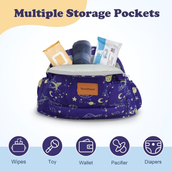 YooxArmor Baby Hip Carrier, Hip Carrier for Baby with Adjustable Waistband Support, Baby Carrier with Hip Seat for Newborn to Toddler Up to 66 Lbs, Baby Holder Carrier with Various Pockets for Dad Mom - Image 2