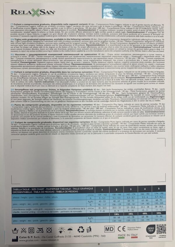 Relaxsan Compression Maternity Tights, Adjustable Pantyhose 12-17 mmHg, Basic 790 - Image 5