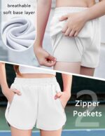 Arshiner Girls Summer Lightweight Sporty Shorts Kids Quick Dry Active Running Workout Shorts with Mesh Liner and Zip Pockets 5-12 Years - Image 4