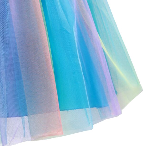M MUNCASO Girls Princess Dress Sequin Tulle Flower Rainbow Round Collar Sleeveless Formal Dress Birthday Party Wedding Bridesmaid Girl Evening Dresses Toddler Baby Age for 2-13 Years - Image 6