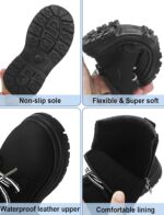 Boys Girls Ankle Boots Toddler Construction Boots Kids School Boots Wedding Dress Lace Up Shoes Winter Snow Shoes - Image 6