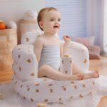 JIAMIAN Baby Inflatable Seat, Portable Baby Chair, Baby Sofa Inflatable Stool, Seated Floor Seat, Seated Inflatable Baby Seat, with Built-in Air Pump, Suitable for Infants Aged 3-36 Months - Image 2