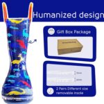 Toddler Wellies for Girls Boys, Light Up Waterproof Wellington Boots with Pull On Handles, Wellies for Kids Lightweight Boots - Image 5