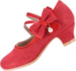 Princess Dress Up Shoes Girls' Mary Jane Shoes - Girls Party Pumps - Flower Girl Wedding Party Girls Sparkly Shoes