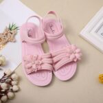 Girls Kids 𝗣ink Rubber Sandals Soft Flat Flower Summer Shoes Strap Non Slip Shower Water Sandals Childrens Fashion - Image 3