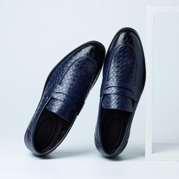 Ophestin Men's Loafers Moccasins Weave Formal Dress Shoes Slip-On Driving Business Shoes - Image 5