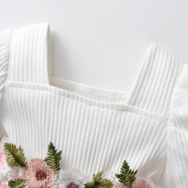 Infant Baby Girl Dress Tulle Sundress Floral Print Toddler Baby Girl Princess Dress - Image 2