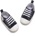 Toddler High Top Canvas Laces Up Infant First Walking Shoes Soft Flat Sole Baby Girls Trainers Breathable Boys Cute Lightweight Sneakers Outdoor - Image 4