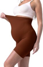 SUNNYBUY Women's Maternity Shapewear for Dresses, Seamless Mid-Thigh Pregnancy Underwear Over Belly Support - Image 2