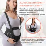DOEOMK 5 in 1 Pregnancy Support Belt, Pregnancy Seat Belt with Shoulder Straps, Postpartum Belly Wrap, Maternity Belly Bands & Support for Relieve Back, Pelvic, Hip Pain for Labour & Recovery (XL) - Image 3