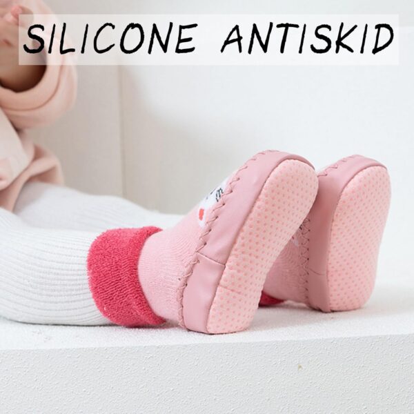 FEOYA Baby Slippers Socks 3 Pairs Anti Slip Infant Baby Floor Sock Slippers Newborn Boys Girls Breathable First Walking Shoes Winter Thermal Step Socks Christmas Baby Gift - Image 4