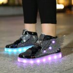 YUNICUS Kids Light up Trainers Light up Shoes USB Charging Flashing Trainers Wings High-Top LED Sneakers for Girls Boys Halloween Christmas Birthday Great Gift - Image 5