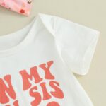 Newborn Baby Girl Clothes Fly Sleeve Letter Print Romper Tops + Ruffle Bloomer Shorts Set Infant Summer Outfits - Image 3