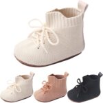 Baby Boys Girls Lace Up Mesh Sneakers Soft Rubber Sole Infant High Top Moccasins Newborn Oxford Loafers Anti-Slip Toddler Wedding Uniform Dress Shoes - Image 2