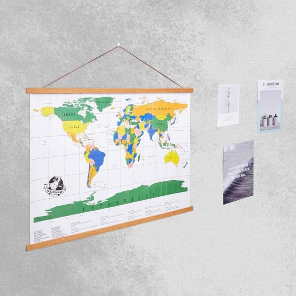 Benjia A4 Poster Frame Frames, Magnetic Light Wood Wooden Poster Hangers Hanger Hanging Kit for Canvas Artwork Art Print (21cm / 8.3&quot;, Teak Colour) - Image 8