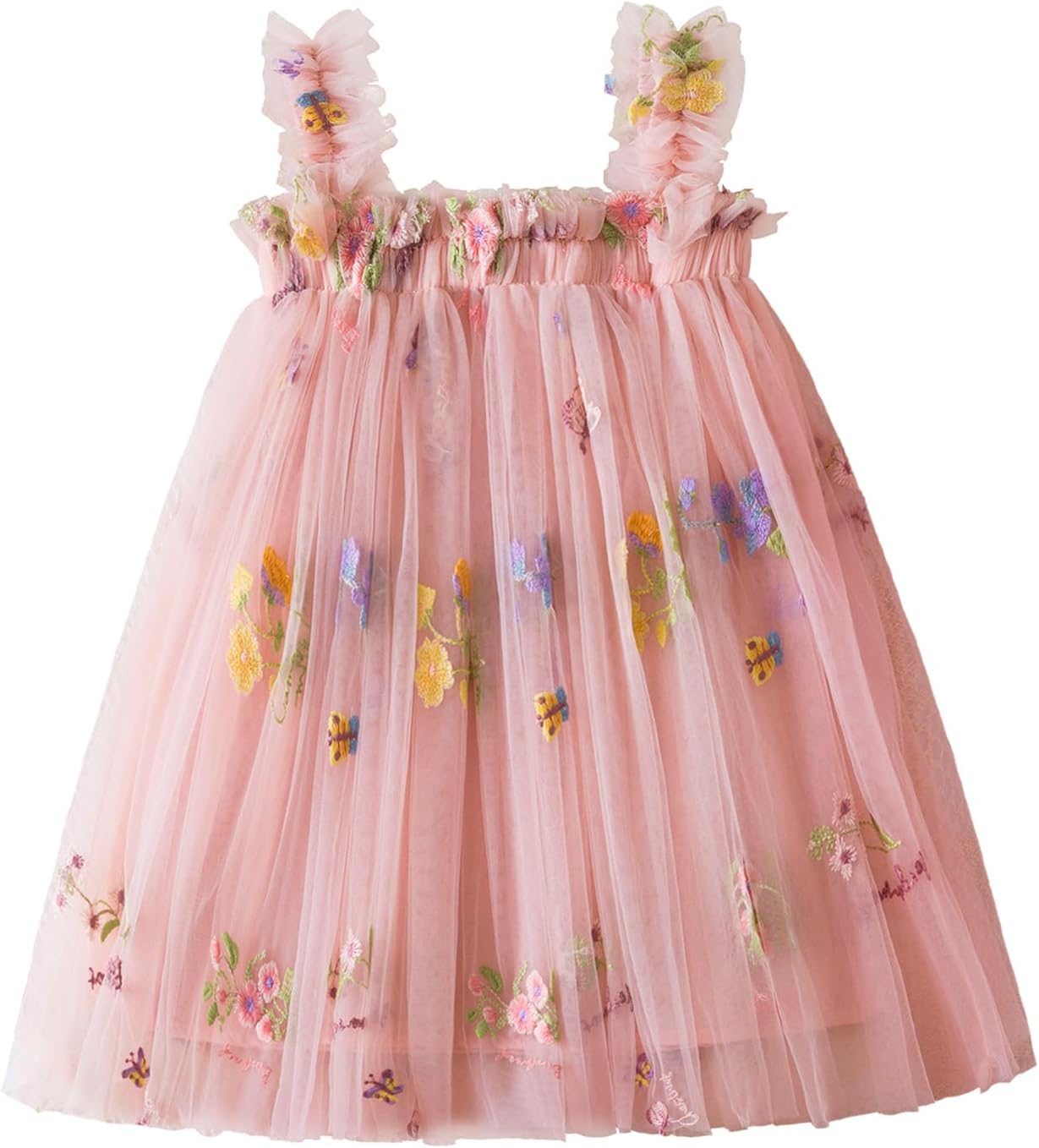71L0EO75rUL._AC_SL1500_.jpg TTYAOVO Toddler Girl Dress Baby Birthday Tulle Strapless Casual Dresses - Image 1