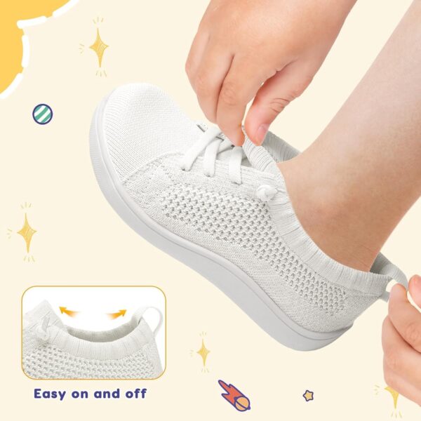 JOINFREE Toddler Wide Shoes Girls Boys Breathable Fashion Shoes Kids Barefoot Minimalist Shoes Zero Drop Slip on Tennis Sneakers - Image 4