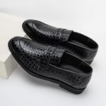 Ophestin Men's Loafers Moccasins Weave Formal Dress Shoes Slip-On Driving Business Shoes - Image 3