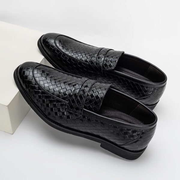 Ophestin Men's Loafers Moccasins Weave Formal Dress Shoes Slip-On Driving Business Shoes - Image 3