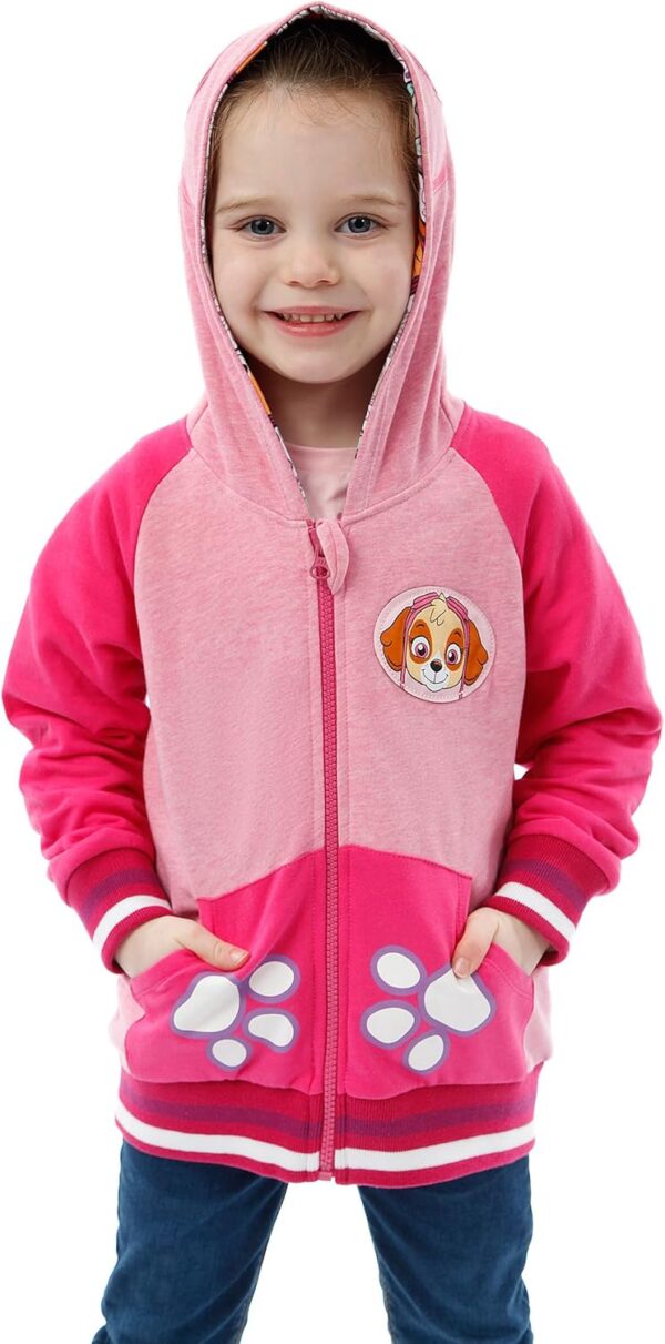 Paw Patrol Hoodie | Skye Girls' Hoodies | Glitter Kids Hoody | Childrens Zip Up Jumper - Image 3
