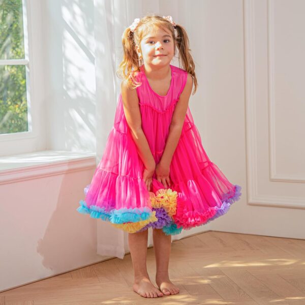 LACOFIA Girls Tutu Dress Toddler Layered Fluffy Summer Dresses Casual Party Tulle Sundress for Kids 2-8 Years - Image 2