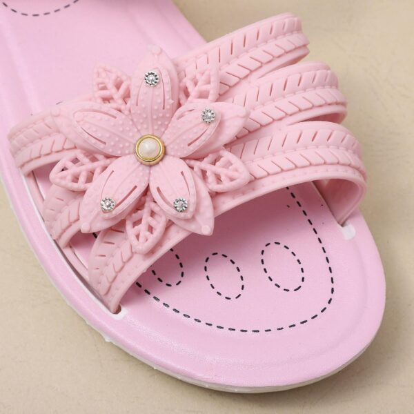 Girls Kids 𝗣ink Rubber Sandals Soft Flat Flower Summer Shoes Strap Non Slip Shower Water Sandals Childrens Fashion - Image 7