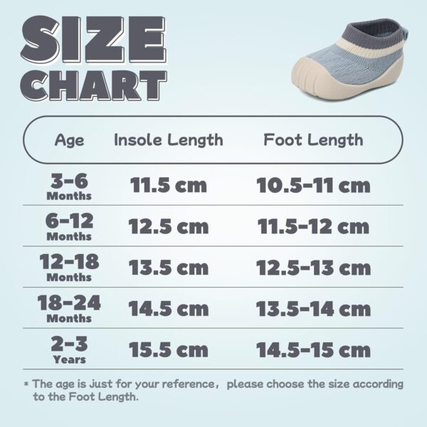 MK MATT KEELY Baby Boy Girl Shoes Toddlers Barefoot Trainers Baby Walking Sock Shoes with Anti Slip Rubber Sole - Image 6