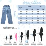 Ripped Jeans for Girls High Elastic Waist Baggy Casual Wide Leg Denim Jeans Fashion Washed Trousers with Pockets Stretchy Vintage Pants Age 5-15 Years - Image 6