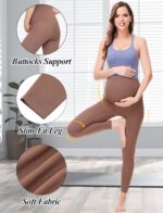 FEOYA Maternity Leggings Over Bump Yoga Pants Women Soft Belly Support Pregnancy Trousers High Waisted Stretchy Workout Leggings S-XL - Image 4