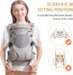 SONARIN 3-in-1 Breathable Baby Carrier,Multi-Function Lightweight Baby Wrap Carrier Ergonomic Child Carrier Backpack,Front and Back Carry for Newborn and Toddler 3-48 Months(Green) - Image 4