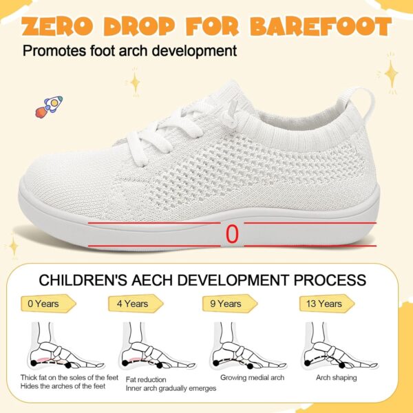 JOINFREE Toddler Wide Shoes Girls Boys Breathable Fashion Shoes Kids Barefoot Minimalist Shoes Zero Drop Slip on Tennis Sneakers - Image 3