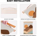 Benjia A4 Poster Frame Frames, Magnetic Light Wood Wooden Poster Hangers Hanger Hanging Kit for Canvas Artwork Art Print (21cm / 8.3&quot;, Teak Colour) - Image 5