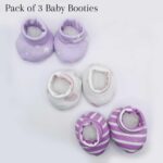 JEB TIFL Baby Booties - Pack of 3 - Soft & Adjustable, 100% Cotton Machine Washable, Essentials for Newborns - Image 6