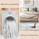 Homcomodar Living Room Rugs 122x170cm Large Grey Carpet for Bedroom Washable Area Rugs Non Slip Low Pile Carpet for Living Room Dining Room Kid’s Room Nursery - Image 5